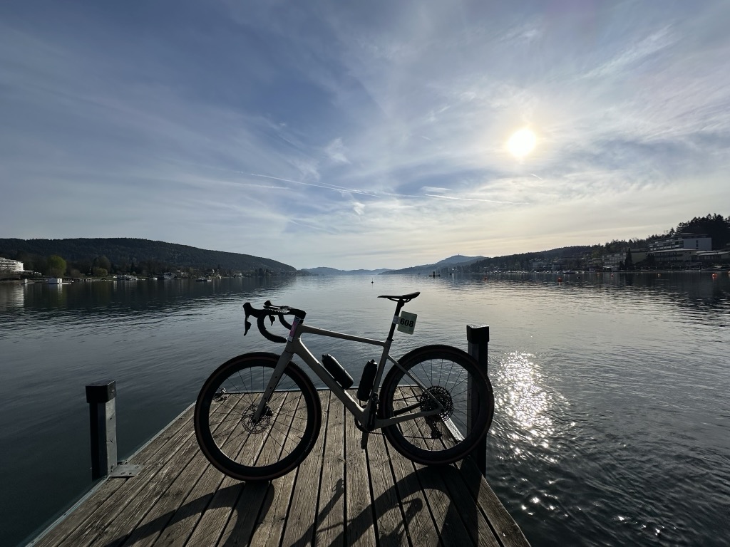 Bike on the dock at Lake Wörthersee